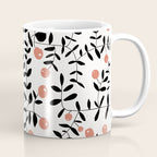 Block print berries black and white Coffee Mug Gallery Image 1