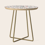 Block print berries black and white Side Table Gallery Image 1