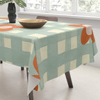 Blue and red floral check Tablecloth Gallery Image 3