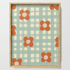 Blue and red floral check Serving Tray Gallery Image 1