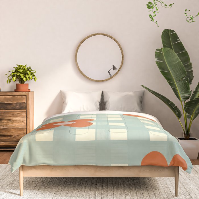 Blue and red floral check Comforter Gallery Image 3