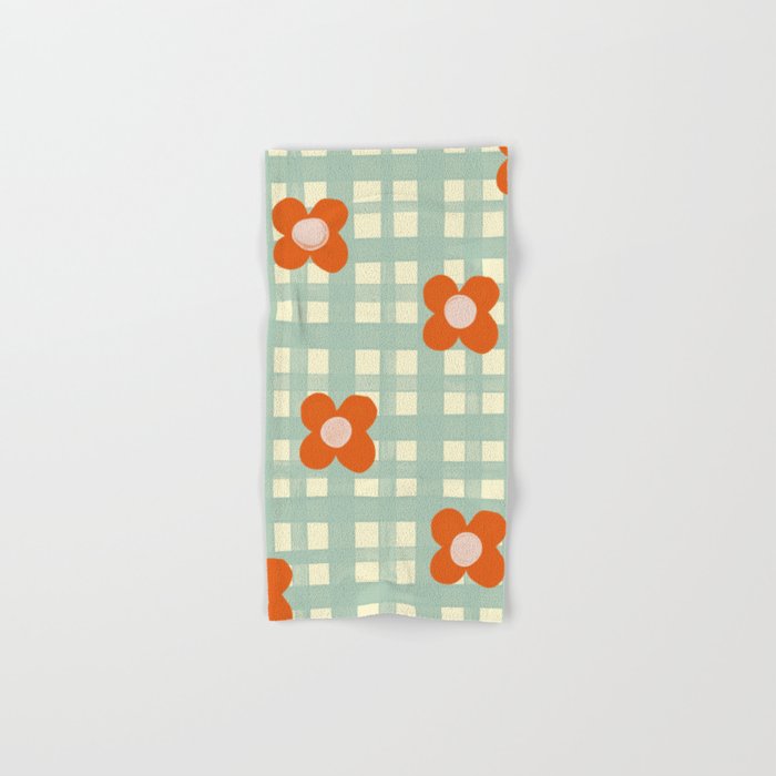 Blue and red floral check Bath Towel Gallery Image 1