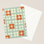 Blue and red floral check Stationery Card Gallery Image 2