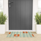 Blue and red floral check Welcome Mat Gallery Image 3