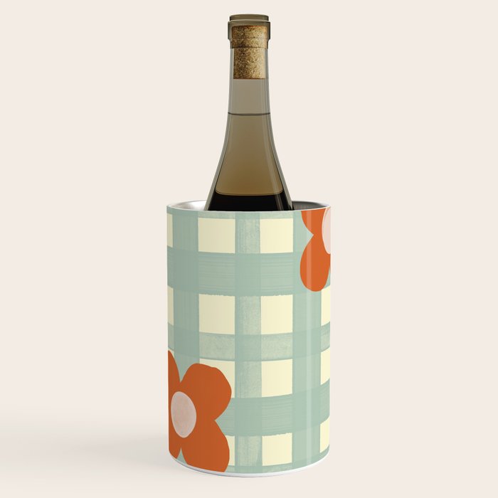 Blue and red floral check Wine Chiller Gallery Image 1