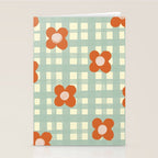 Blue and red floral check Stationery Card Gallery Image 2
