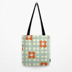 Blue and red floral check Tote Bag Gallery Image 2