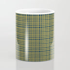 Fine Weave Retro Modern Mid-Century Pattern in Mustard Yellow and Navy Blue Coffee Mug Gallery Image 4