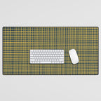 Fine Weave Retro Modern Mid-Century Pattern in Mustard Yellow and Navy Blue Desk Mat Gallery Image 1