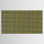 Fine Weave Retro Modern Mid-Century Pattern in Mustard Yellow and Navy Blue Tablecloth Gallery Image 2