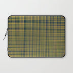 Fine Weave Retro Modern Mid-Century Pattern in Mustard Yellow and Navy Blue Laptop Sleeve Gallery Image 1