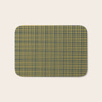 Fine Weave Retro Modern Mid-Century Pattern in Mustard Yellow and Navy Blue Bath Mat Gallery Image 1