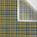 Fine Weave Retro Modern Mid-Century Pattern in Mustard Yellow and Navy Blue Wall Tapestry Gallery Image 3