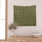 Fine Weave Retro Modern Mid-Century Pattern in Mustard Yellow and Navy Blue Wall Tapestry Gallery Image 2