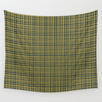 Fine Weave Retro Modern Mid-Century Pattern in Mustard Yellow and Navy Blue Wall Tapestry Gallery Image 4