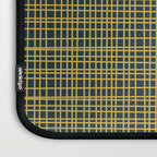 Fine Weave Retro Modern Mid-Century Pattern in Mustard Yellow and Navy Blue Laptop Sleeve Gallery Image 3