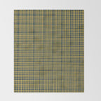 Fine Weave Retro Modern Mid-Century Pattern in Mustard Yellow and Navy Blue Throw Blanket Gallery Image 2