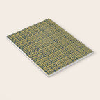 Fine Weave Retro Modern Mid-Century Pattern in Mustard Yellow and Navy Blue Notebook Gallery Image 3