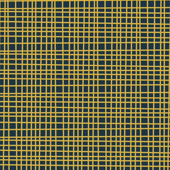 Fine Weave Retro Modern Mid-Century Pattern in Mustard Yellow and Navy Blue Coffee Mug Gallery Image 2