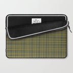 Fine Weave Retro Modern Mid-Century Pattern in Mustard Yellow and Navy Blue Laptop Sleeve Gallery Image 2