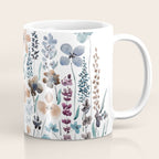 watercolor blue brown wildflower field  Coffee Mug Gallery Image 1