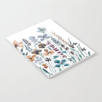 watercolor blue brown wildflower field  Notebook Gallery Image 2