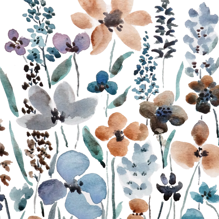 watercolor blue brown wildflower field  Coffee Mug Gallery Image 2