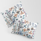 watercolor blue brown wildflower field  Pillow Sham Gallery Image 3