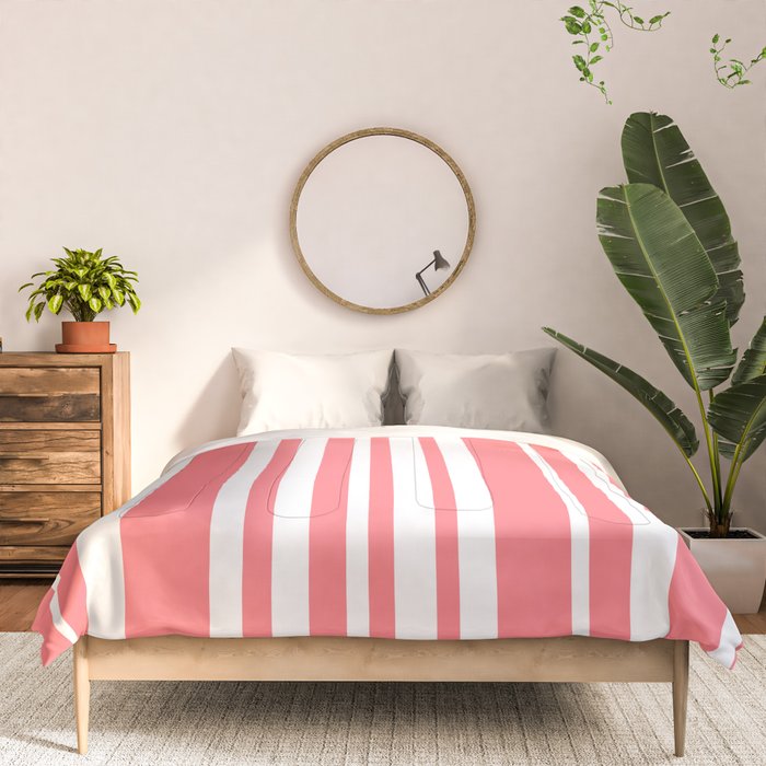 Classic Stripes XXXII - Coral Pink Comforter Gallery Image 3