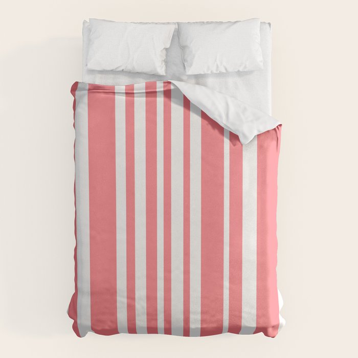 Classic Stripes XXXII - Coral Pink Duvet Cover Gallery Image 6
