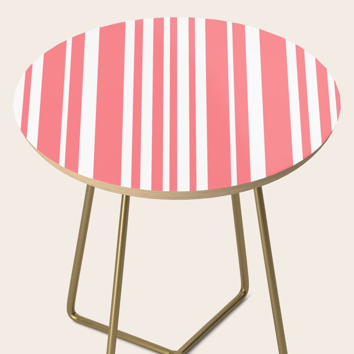 Classic Stripes XXXII - Coral Pink Side Table Gallery Image 2