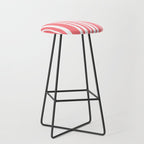 Classic Stripes XXXII - Coral Pink Stool Gallery Image 1