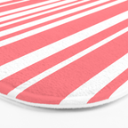 Classic Stripes XXXII - Coral Pink Bath Mat Gallery Image 3