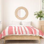 Classic Stripes XXXII - Coral Pink Duvet Cover Gallery Image 3
