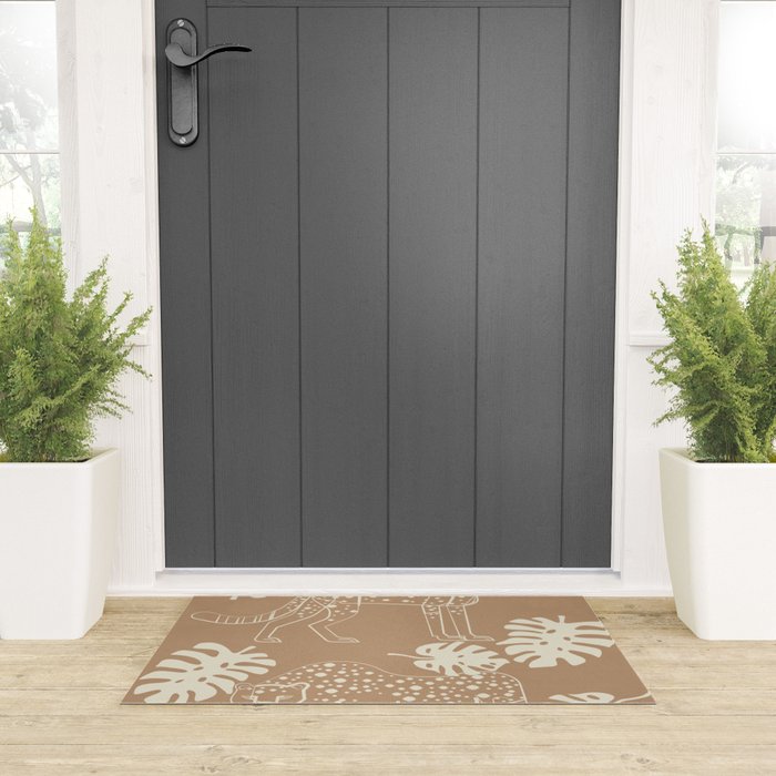 Cheetahs Monstera 1 Welcome Mat Gallery Image 3
