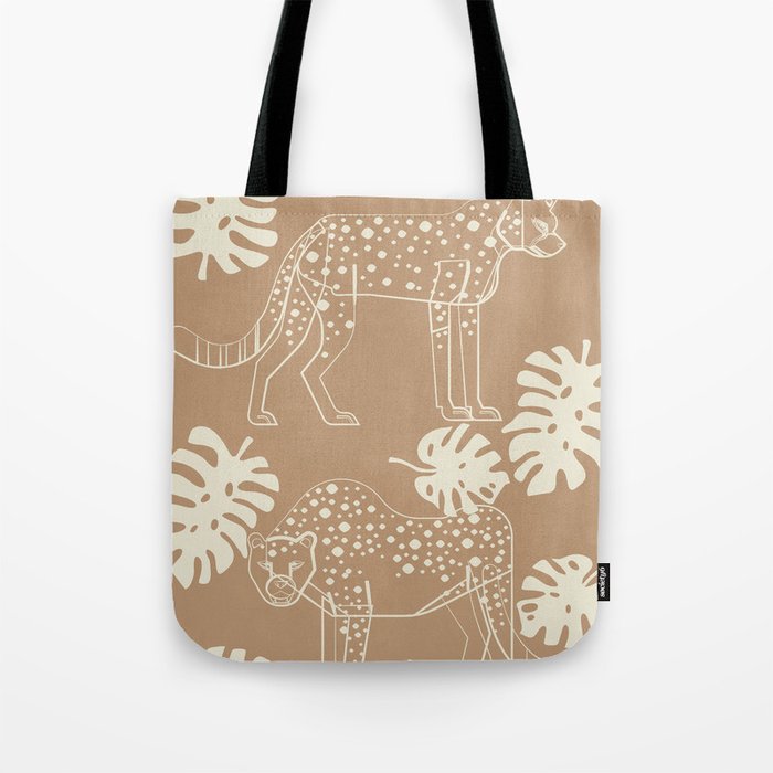 Cheetahs Monstera 1 Tote Bag Gallery Image 1