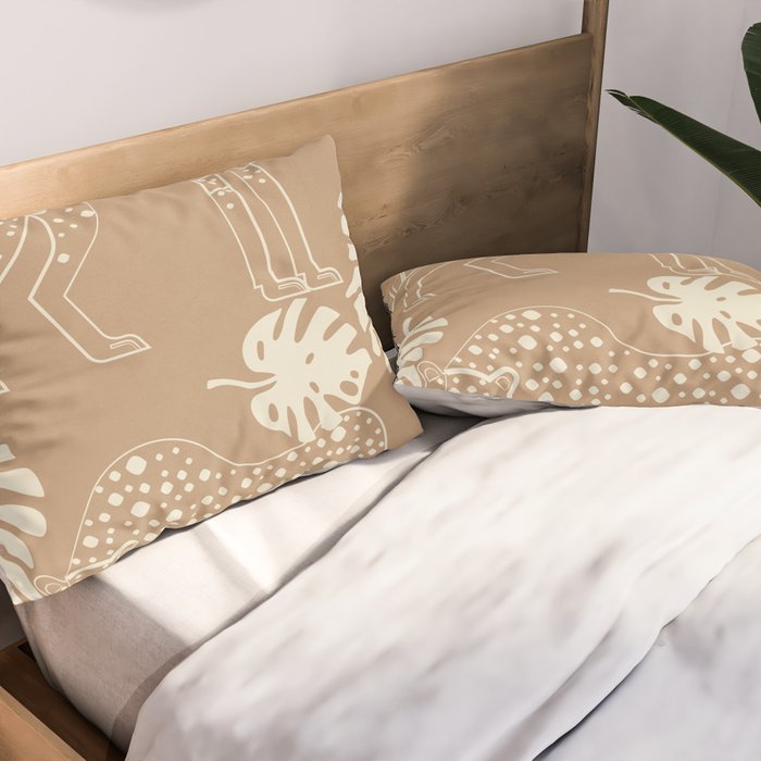 Cheetahs Monstera 1 Pillow Sham Gallery Image 2