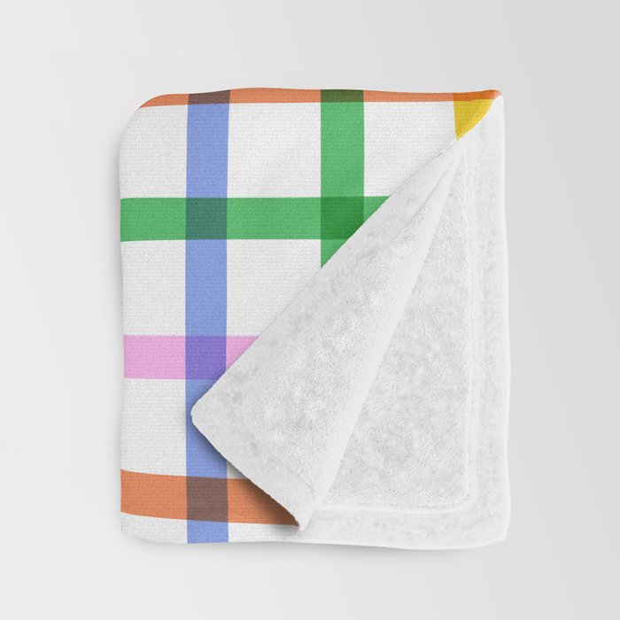Colorful plaid line grid pattern Throw Blanket Gallery Image 3