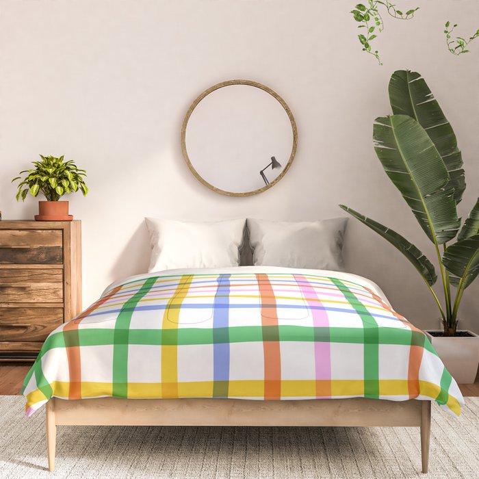 Colorful plaid line grid pattern Comforter Gallery Image 3