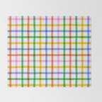 Colorful plaid line grid pattern Throw Blanket Gallery Image 2