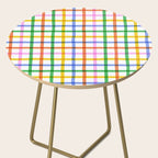 Colorful plaid line grid pattern Side Table Gallery Image 2