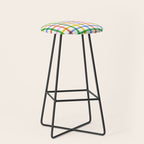 Colorful plaid line grid pattern Stool Gallery Image 1