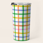 Colorful plaid line grid pattern Travel Mug Gallery Image 3
