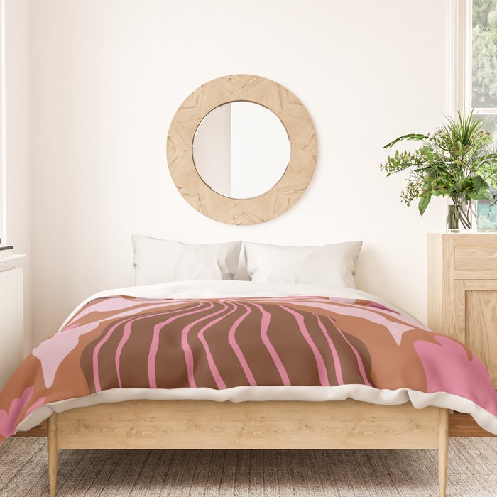 Mid-century blooming pot  Duvet Cover Gallery Image 3