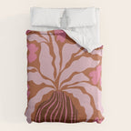Mid-century blooming pot  Duvet Cover Gallery Image 6