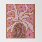 Mid-century blooming pot  Throw Blanket Gallery Image 2