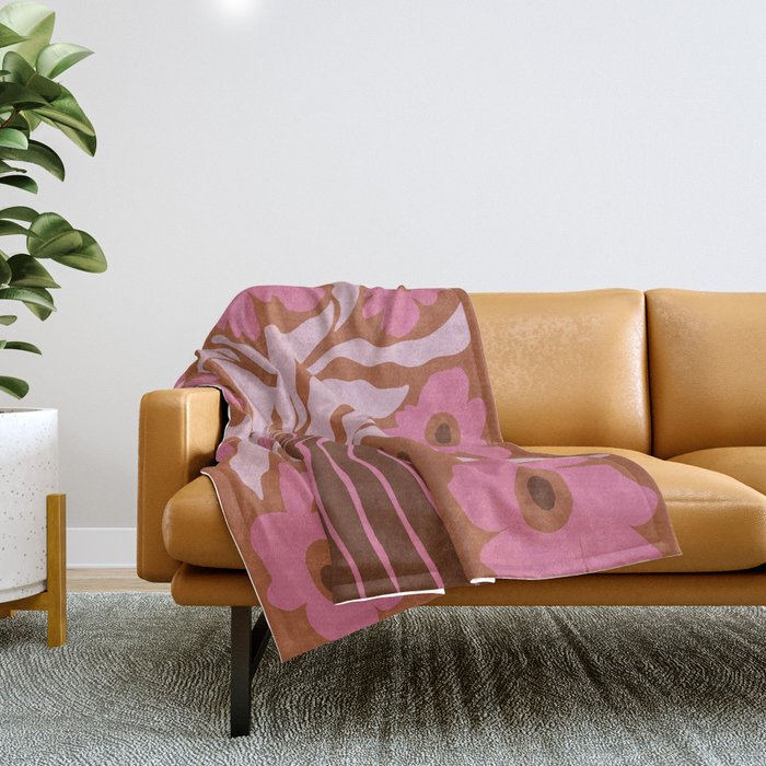 Mid-century blooming pot  Throw Blanket Gallery Image 1