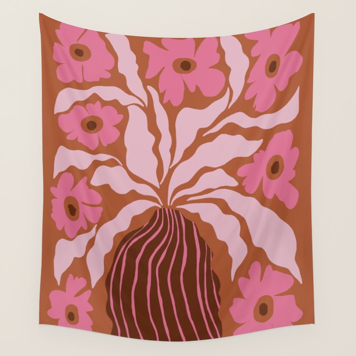 Mid-century blooming pot  Wall Tapestry Gallery Image 4