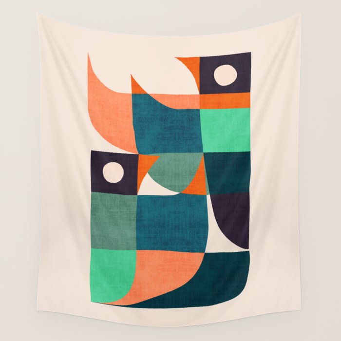 Two birds dancing Wall Tapestry Gallery Image 1