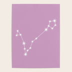 Pisces Zodiac Star Constellation Line Art Pastel Lilac Poster Gallery Image 4